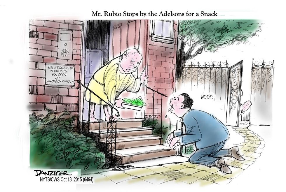 Cartoon: Mr. Rubio Stops By The Adelsons For A Snack