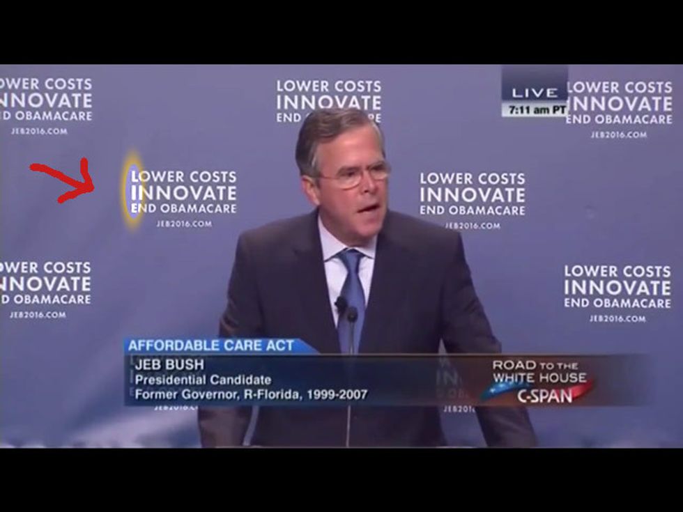 Jeb Bush’s Unfortunate “LIE” Sign