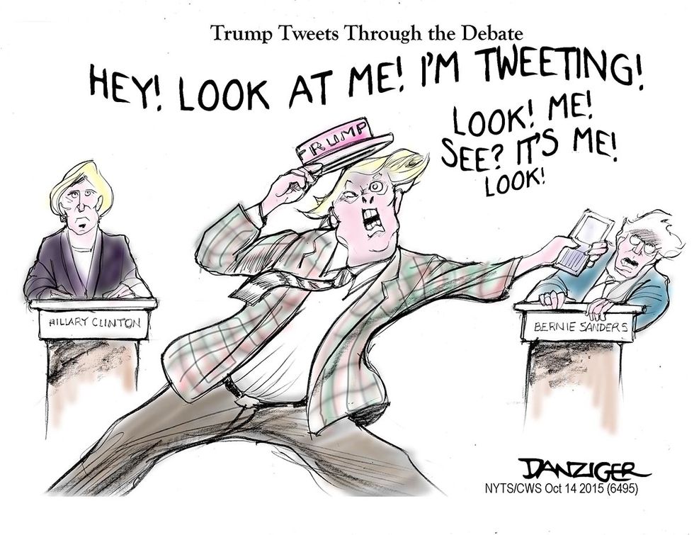 Cartoon: Trump Tweets Through The Debate