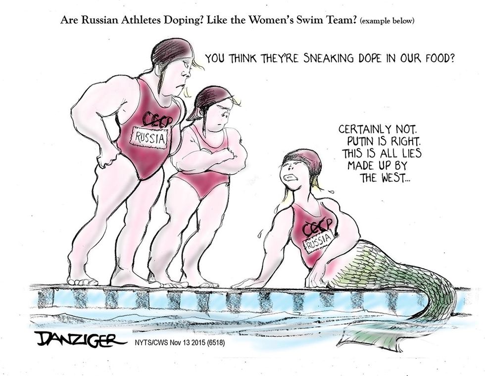 Cartoon: Are Russian Athletes Doping? Like The Women’s Swim Team?