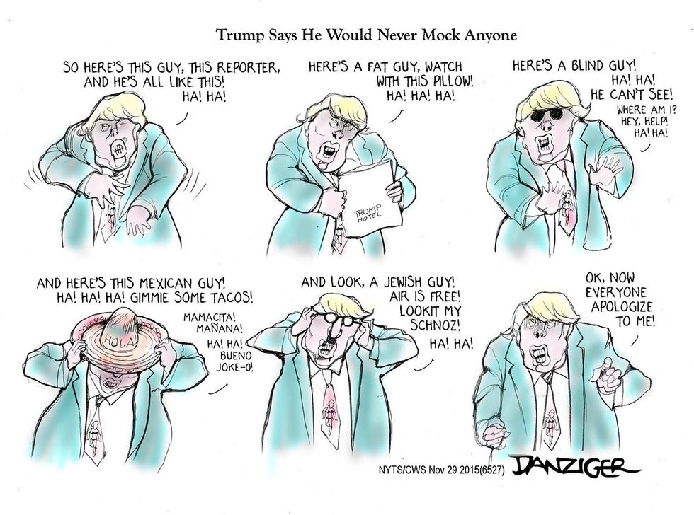 Cartoon: Trump Says He Would Never Mock Anyone