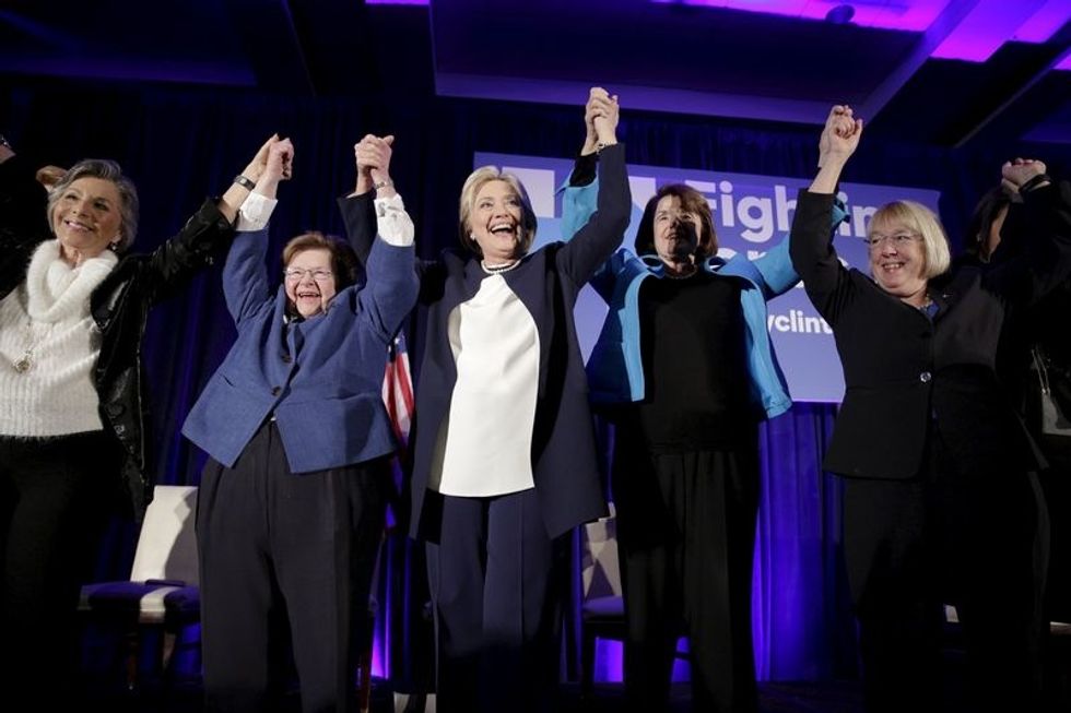 Senate Democratic Women Rally For Hillary Clinton, But No Sign Of Elizabeth Warren