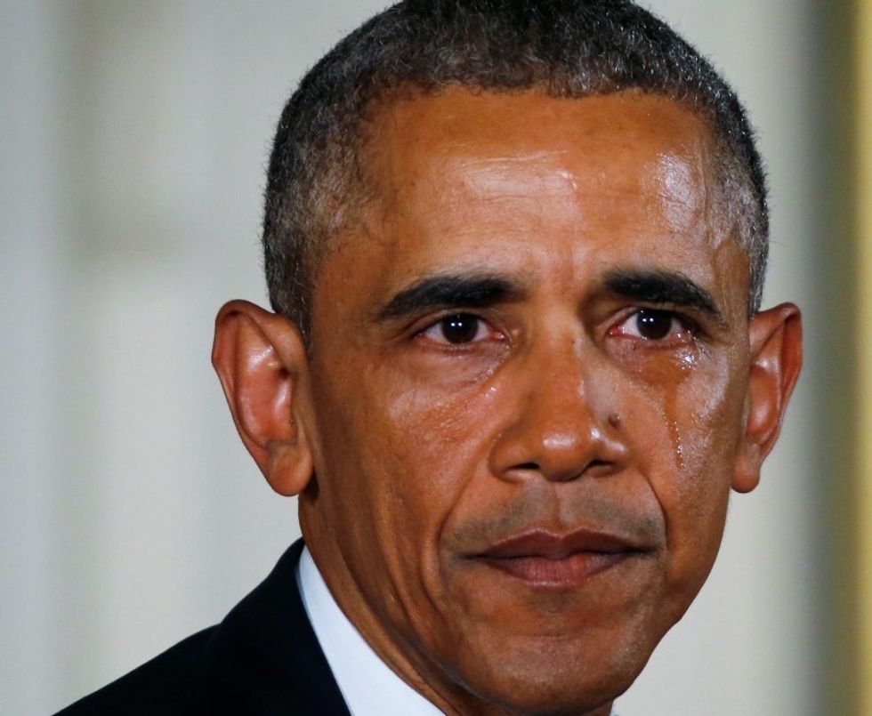 President Obama, Wiping Away Tears, Announces Executive Actions On Guns