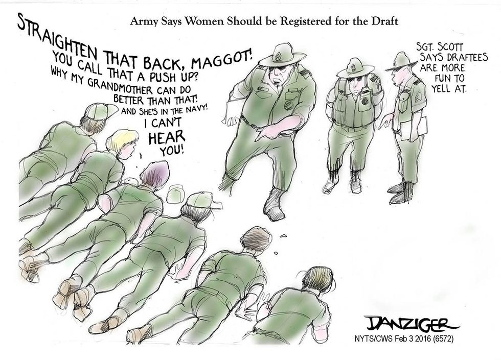 Cartoon: The Army Says Women Should Be Registered For The Draft