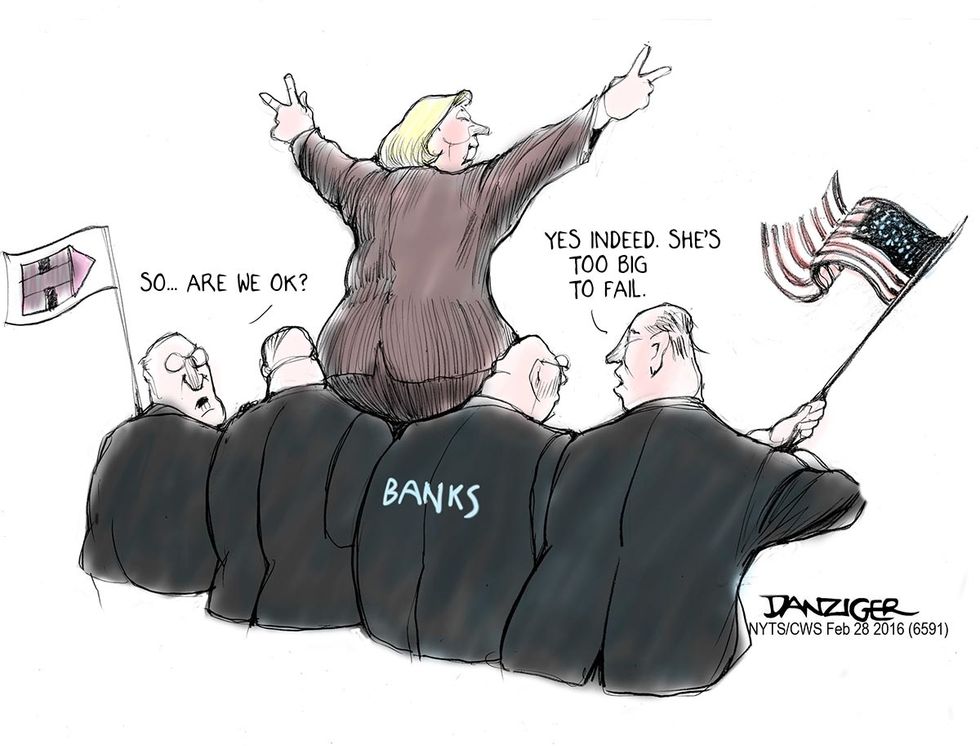 Cartoon: Clinton And The Banks