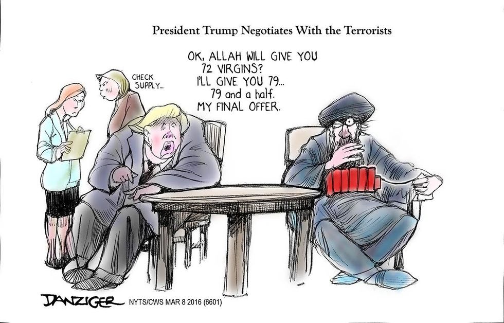 Cartoon: President Trump Negotiates With The Terrorists