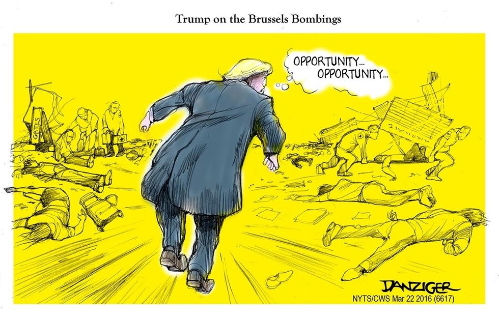 Cartoon: Trump On The Brussels Bombings