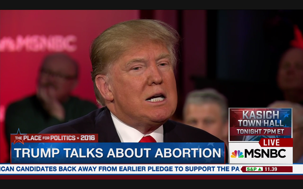 Trump Randomly Decides Women Should Be Punished For Getting Abortions