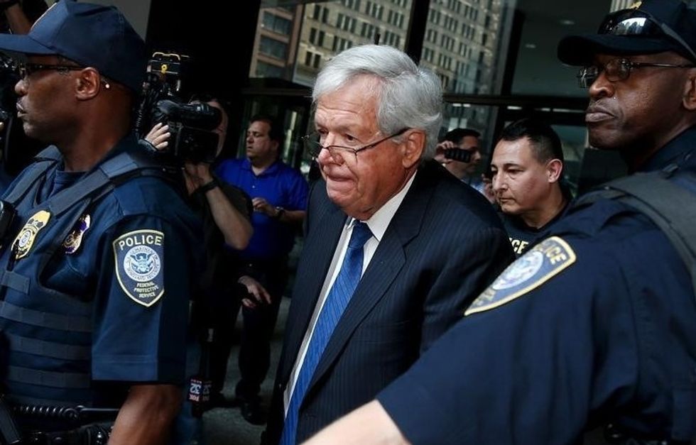 A Chair In The Shower Room, A Portrait On The Capitol Wall, What’s Next For Hastert? Prison Bars?