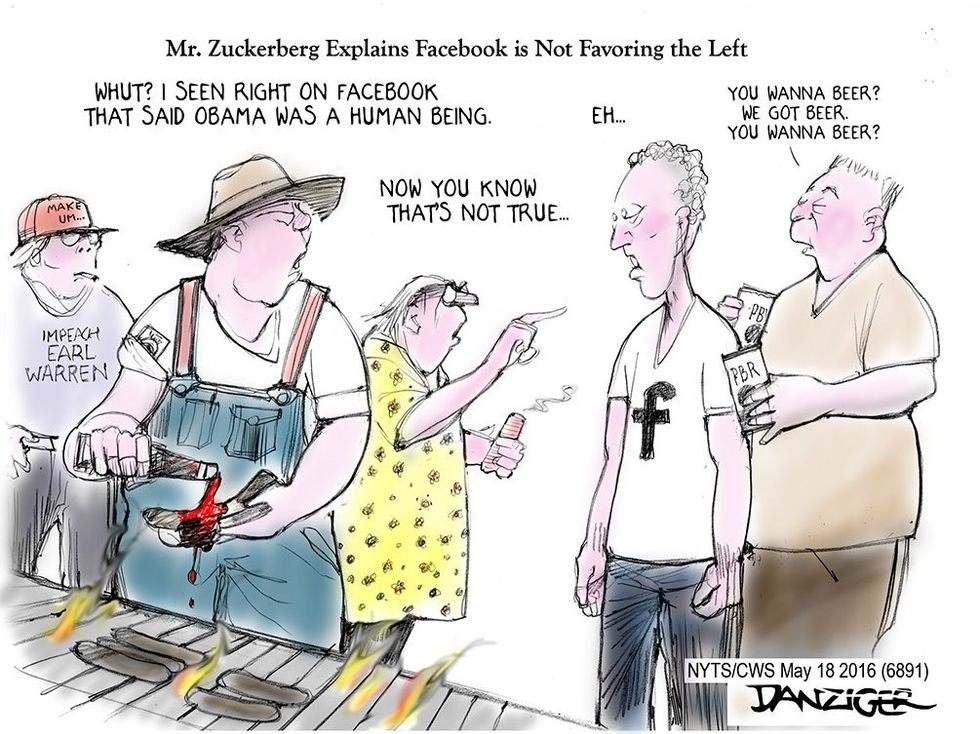 Cartoon: Mr. Zuckerberg Explains Facebook Is Not Favoring The Left