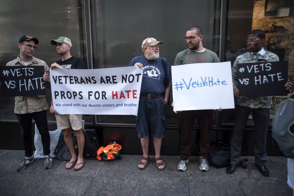 Veterans Protest Trump As He Bashes Press Over Veterans Fundraising Stories