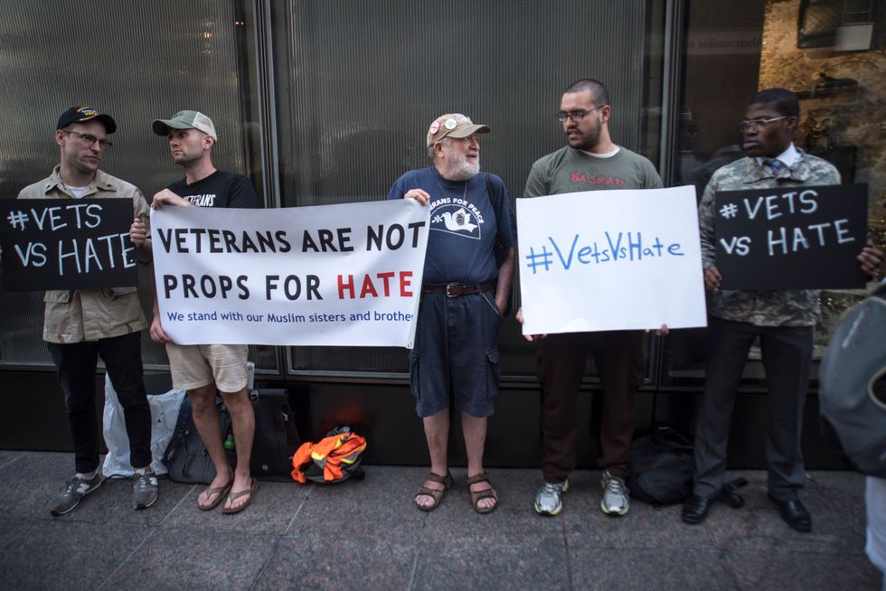 Veterans Protest Trump As He Bashes Press Over Veterans Fundraising Stories