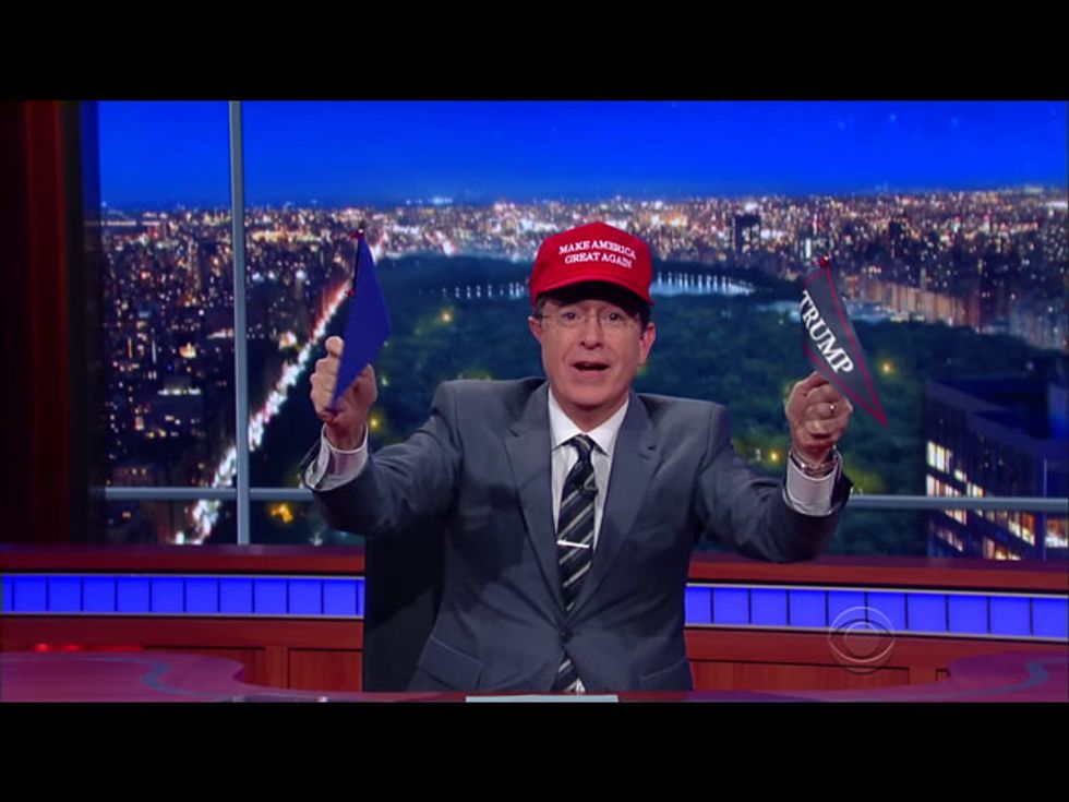 Colbert Reveals Trump Has Used His Own Ridiculous Teleprompter All Along