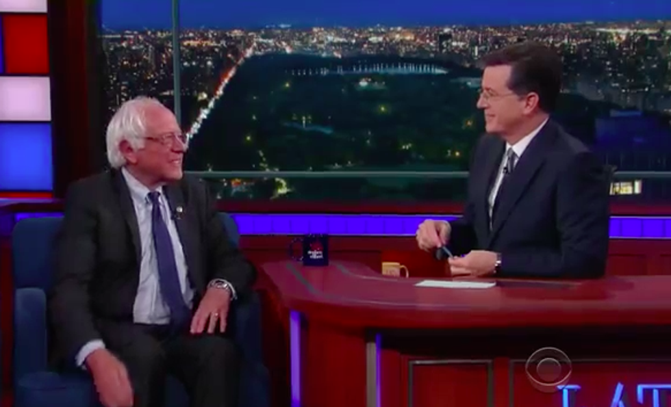 Bernie Sanders Tells Colbert He Is Not Dropping Out, Will Continue To Campaign