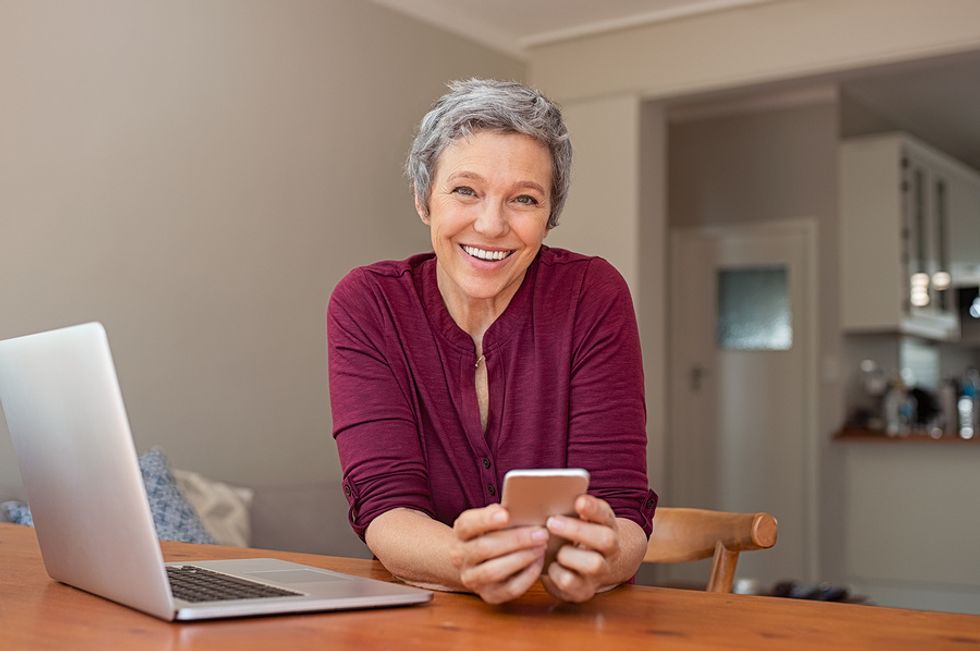 Woman talks to her career coach on Work It Daily's app
