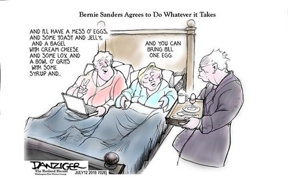 Cartoon: Bernie Sanders Agrees To Do Whatever It Takes