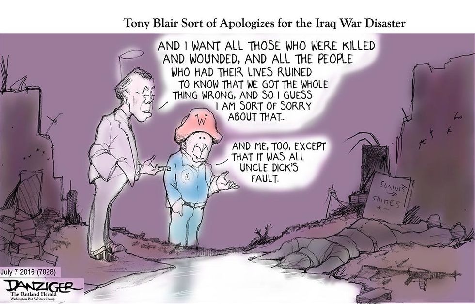 Cartoon: Tony Blair Sort Of Apologizes For The Iraq War Disaster