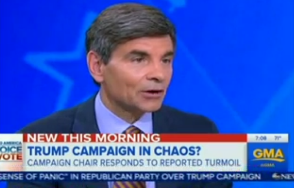 ABC’s Stephanopoulos Grills Trump Campaign Chairman Over Trump’s Claim Of A ‘Rigged Election’