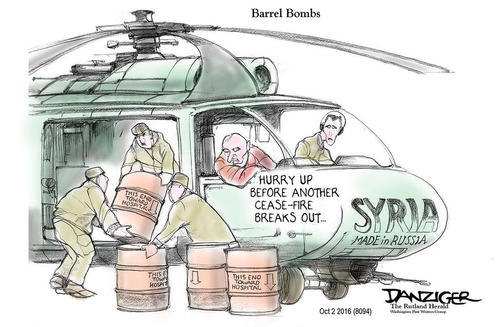 Cartoon: Barrel Bombs