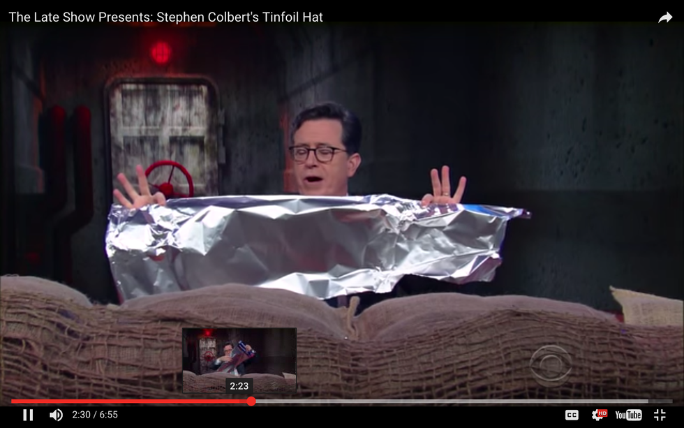 #EndorseThis: Colbert Dons Tinfoil Hat