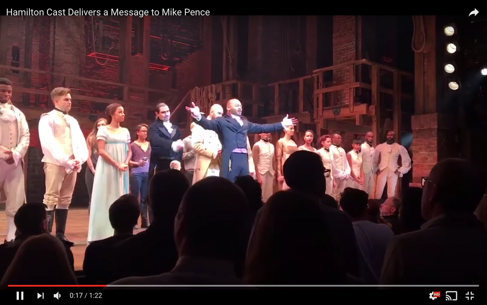 ‘Hamilton’ Cast Politely Engages Mike Pence – And On Twitter, Trump Whines