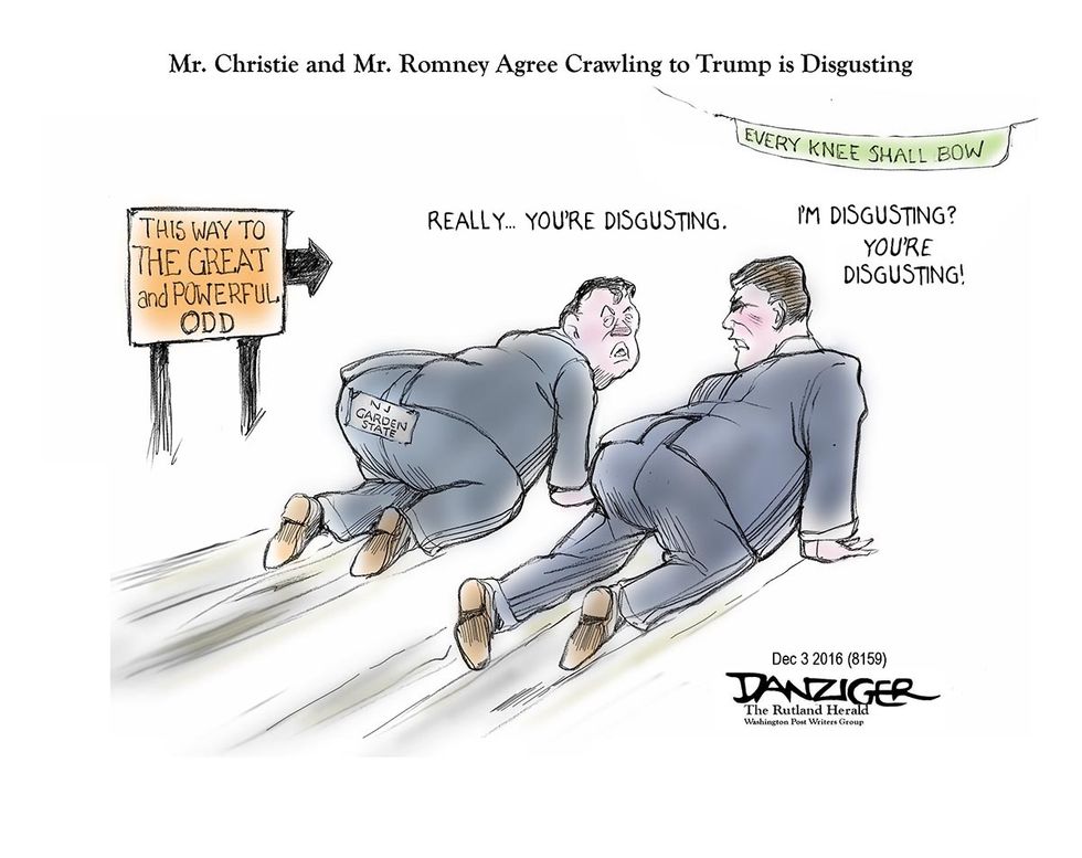 Cartoon: Mr. Romney And Mr. Christie Crawl