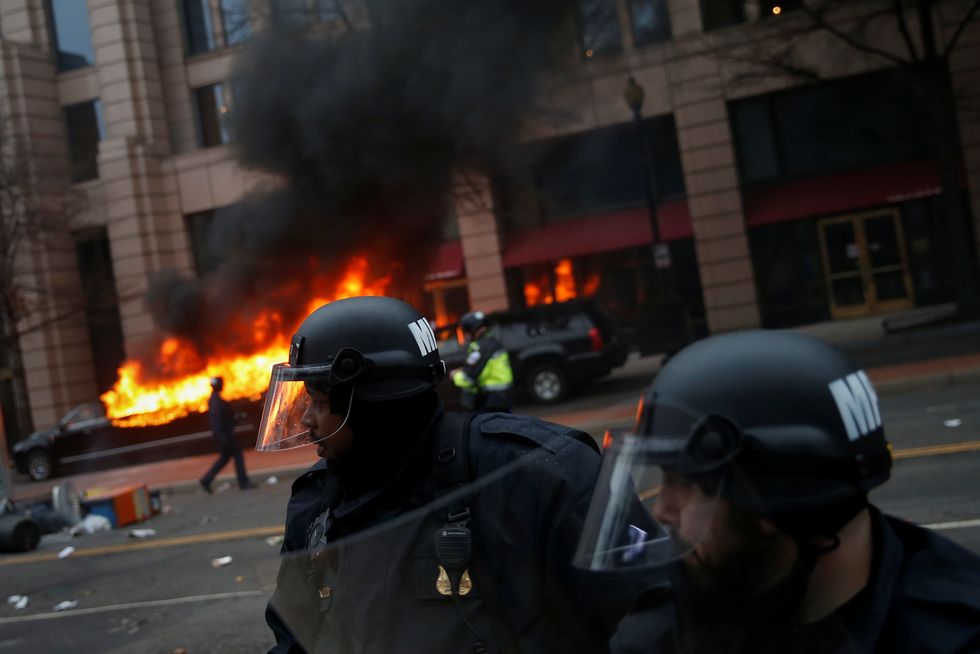 Violence In Capital Mars Trump Inauguration, Scores Arrested