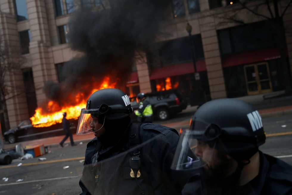 Violence In Capital Mars Trump Inauguration, Scores Arrested