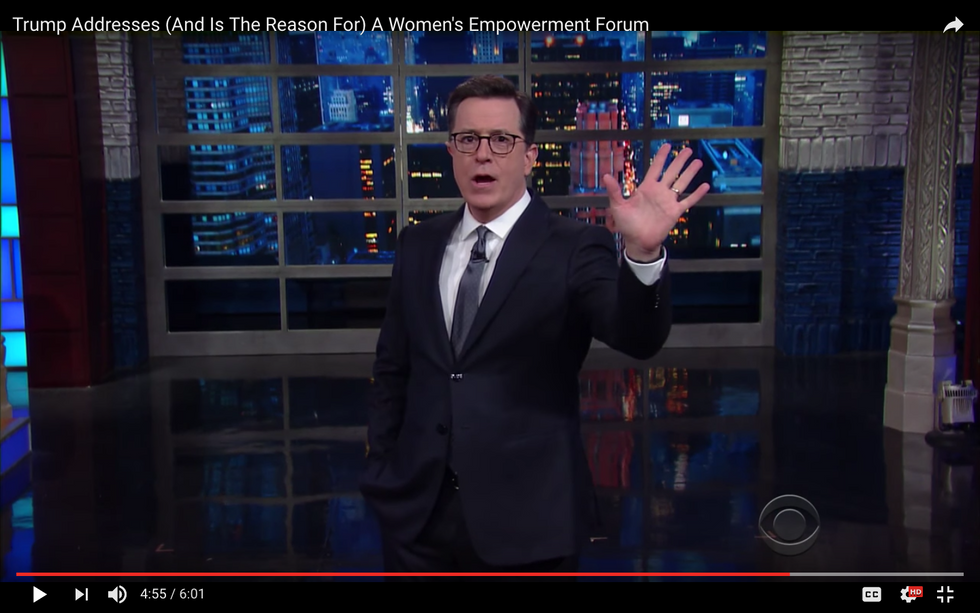 #EndorseThis: Colbert Trolls Trump Speech Lauding ‘Women’s Empowerment’