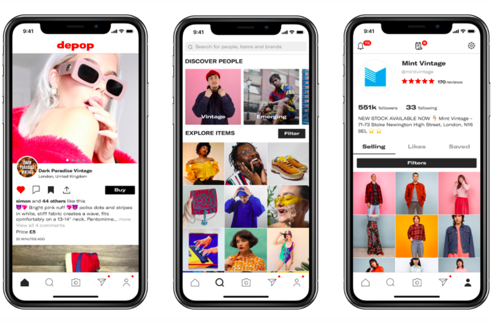 Depop and Poshmark apps on iPhone