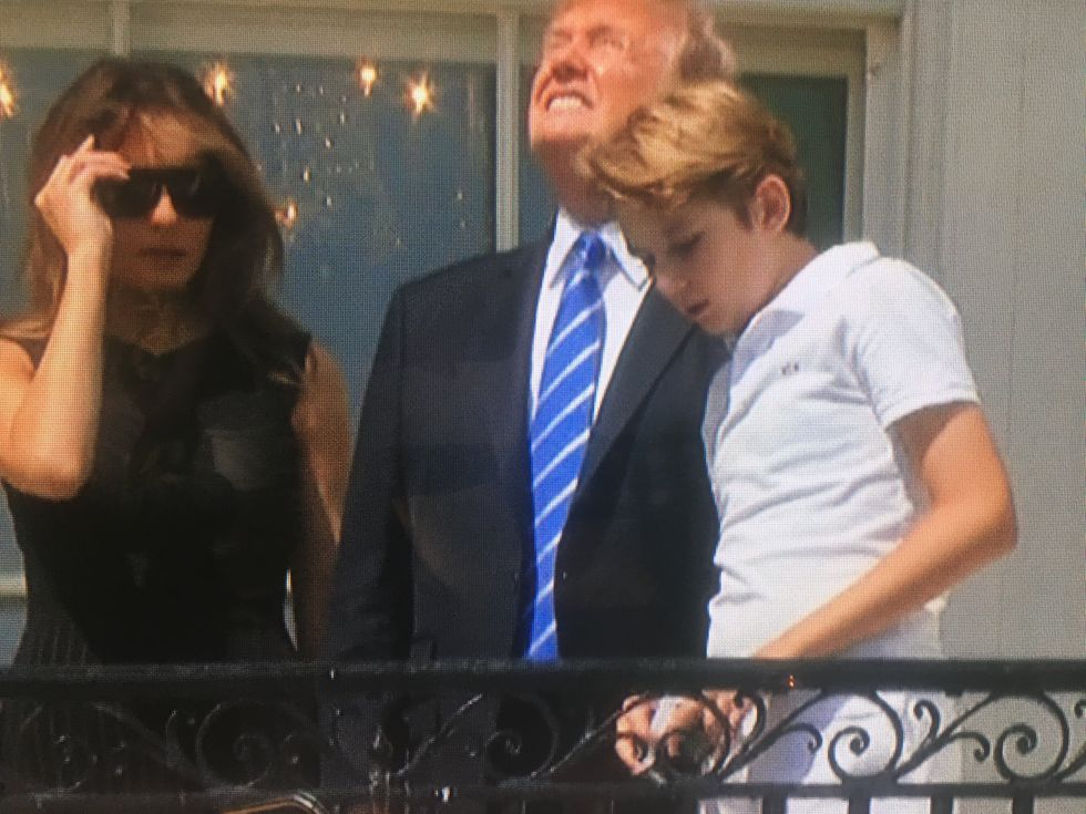 Of Course Trump Looked Directly At The Solar Eclipse Without Eye Protection