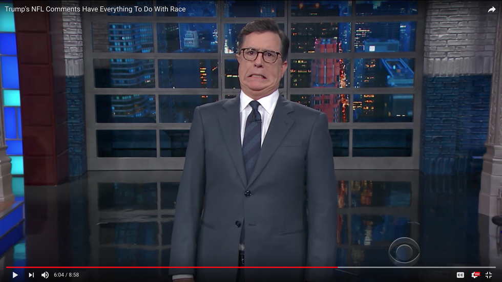 #EndorseThis: Colbert Schools Trump (And Mnuchin) On Why Athletes Are Kneeling