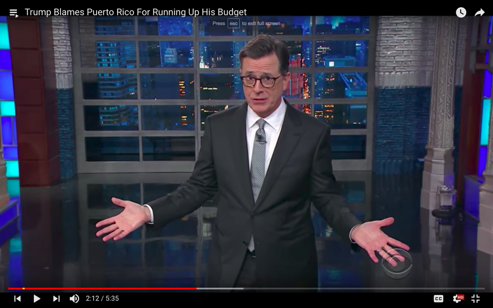 #EndorseThis: Colbert On Trump’s Puerto Rico Visit — The “Second Disaster”