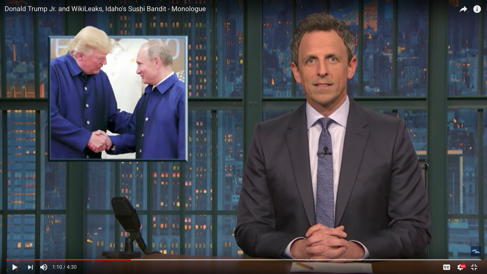 #EndorseThis: Seth Meyers Scorches Trump And Junior Over Wikileaks