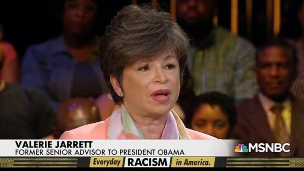 Valerie Jarrett Points To Trump In Racist Roseanne Blowup