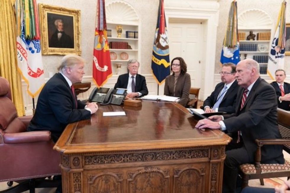 Trump Stages Photo-Op With Intel Chiefs To Feign Agreement