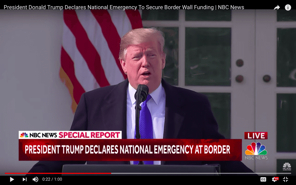 With One Phrase, Trump Shatters His ‘National Emergency’ Claim