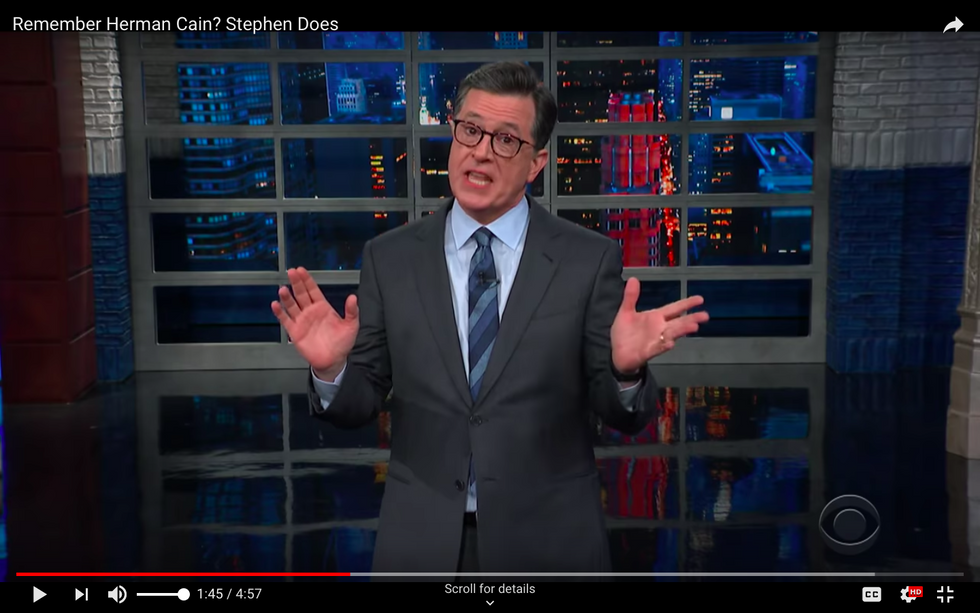 #EndorseThis: Colbert Burns Pizza Boss Herman Cain