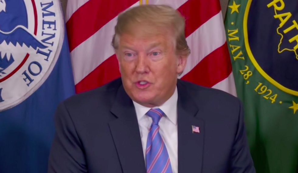 At Southern Border, Trump Delivers Another Angry Anti-Immigrant Rant