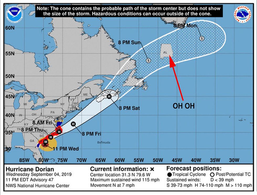 Trump Has New Weather Map To Defend Alabama Claims