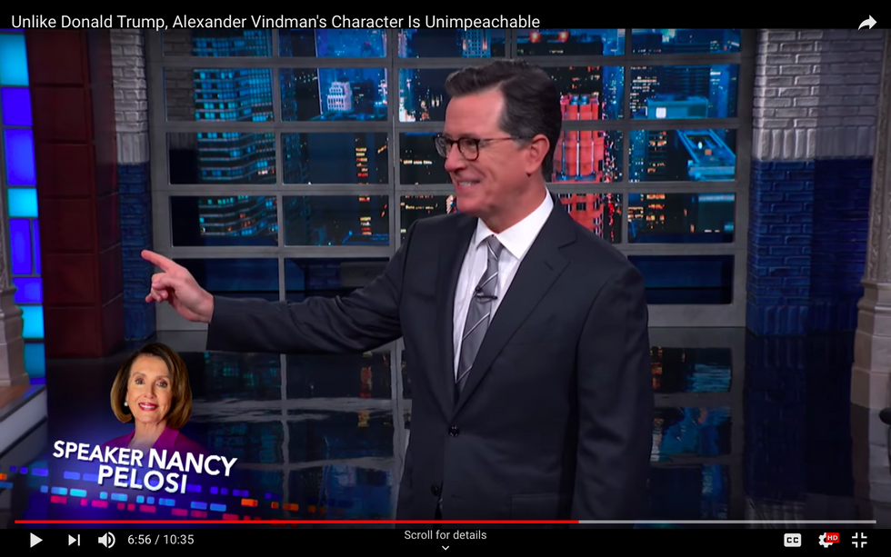 #EndorseThis: Colbert Takes A Hard Look At Vindman’s Critics