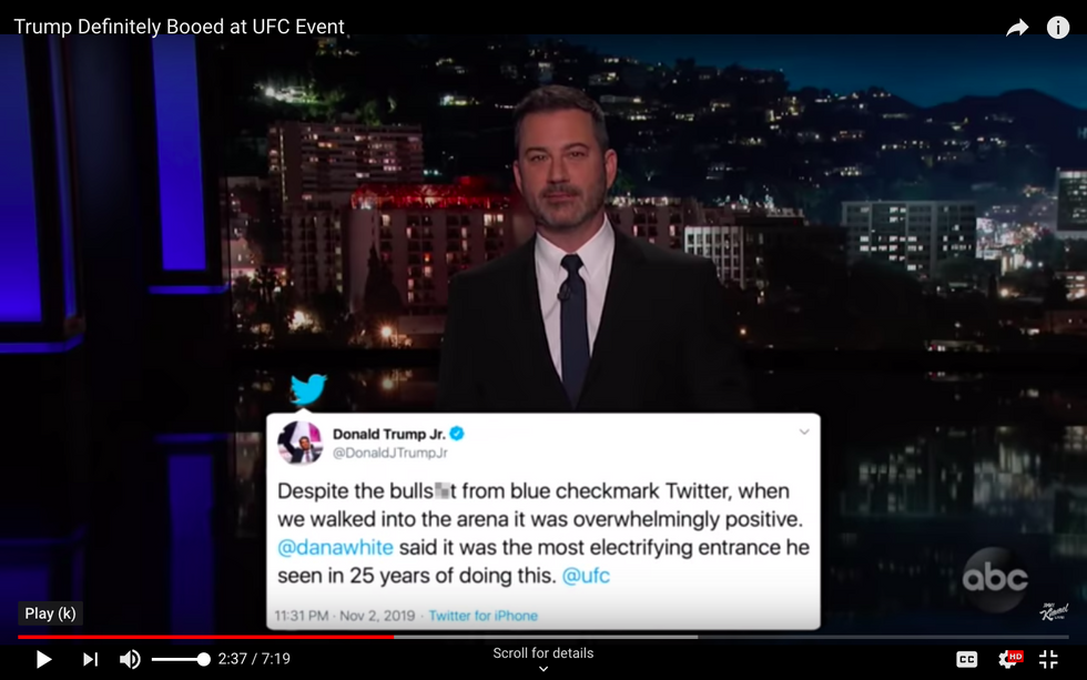 #EndorseThis: Kimmel Trolls Trump Sons On Booing Fans