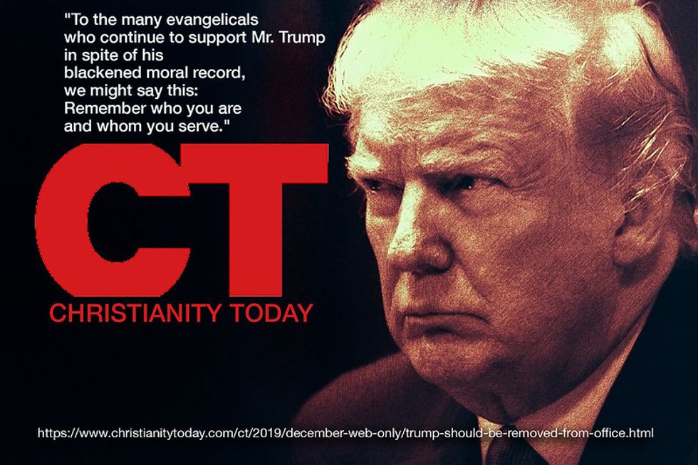 Evangelical Magazine Urges Trump’s Removal