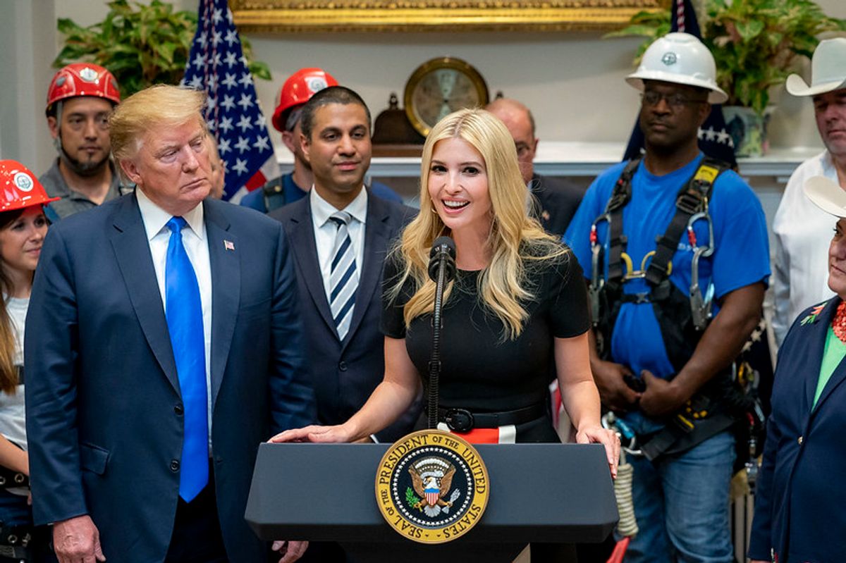 Ivanka Trump with former president Donald Trump at the White House