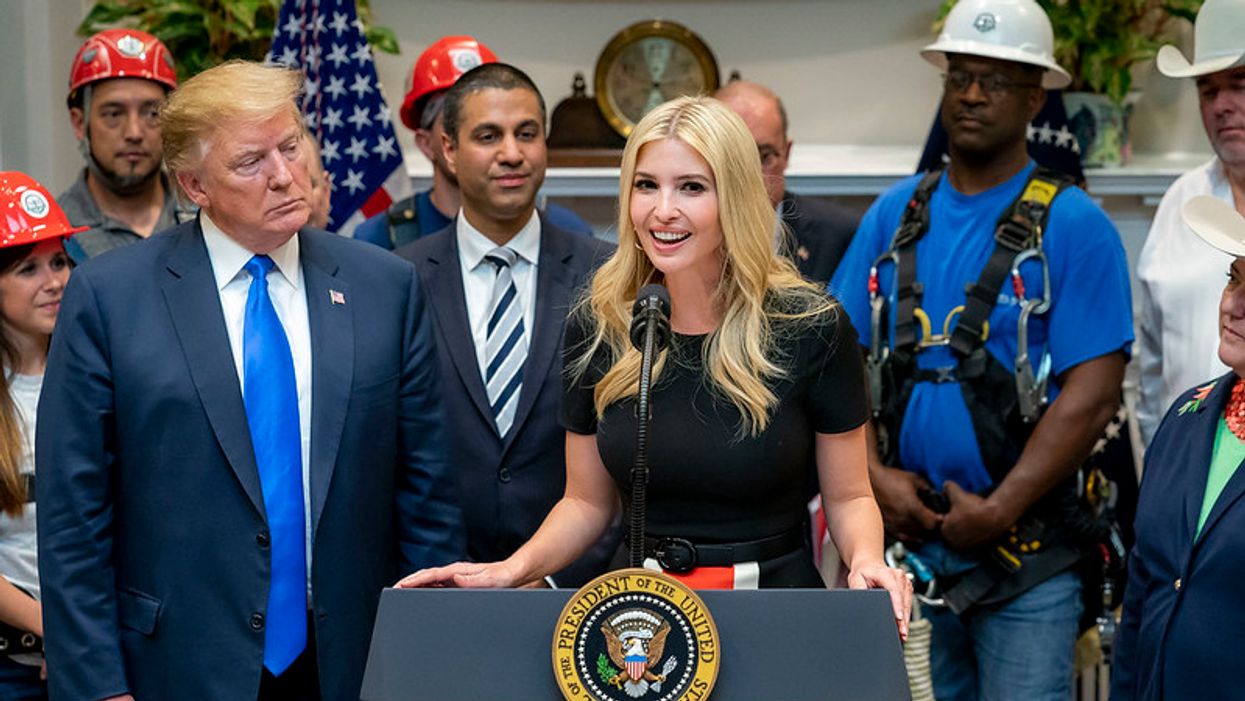 Ivanka Trump with former president Donald Trump at the White House