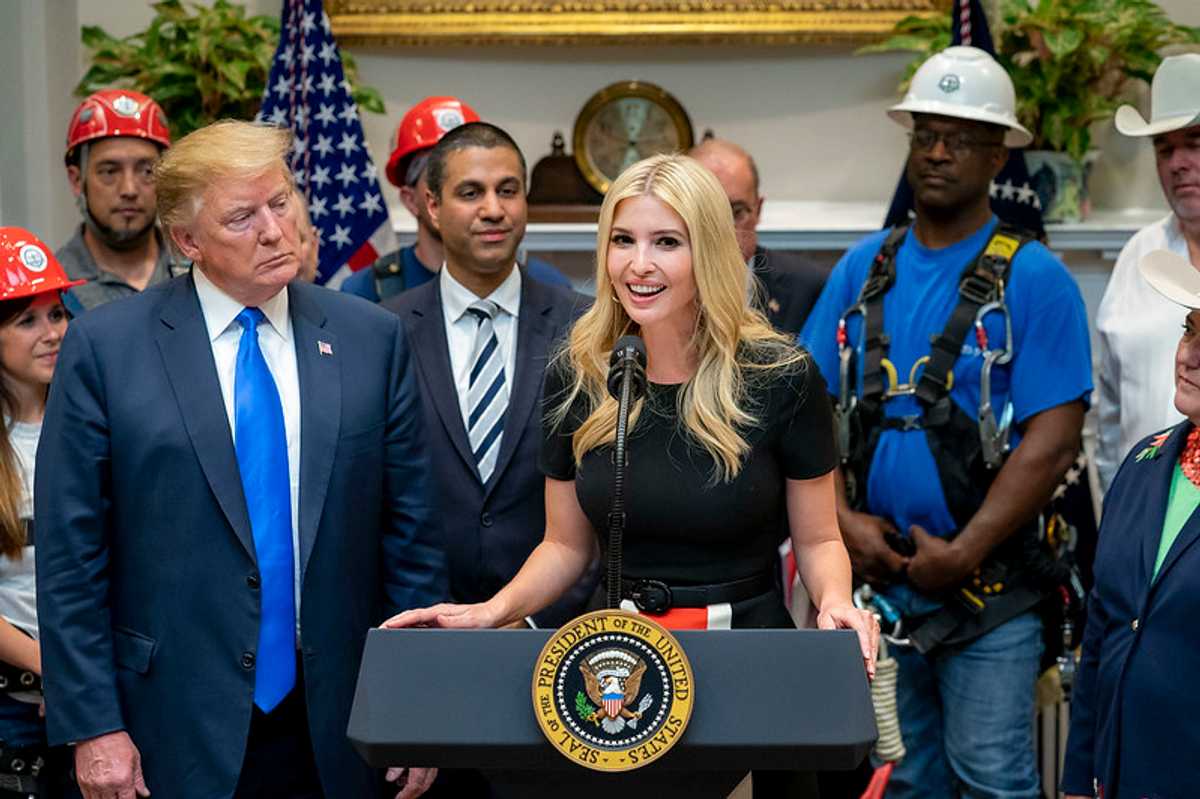 Ivanka Trump with former president Donald Trump at the White House