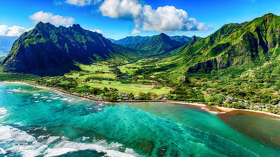 Coastline of Oahu, Hawaii.