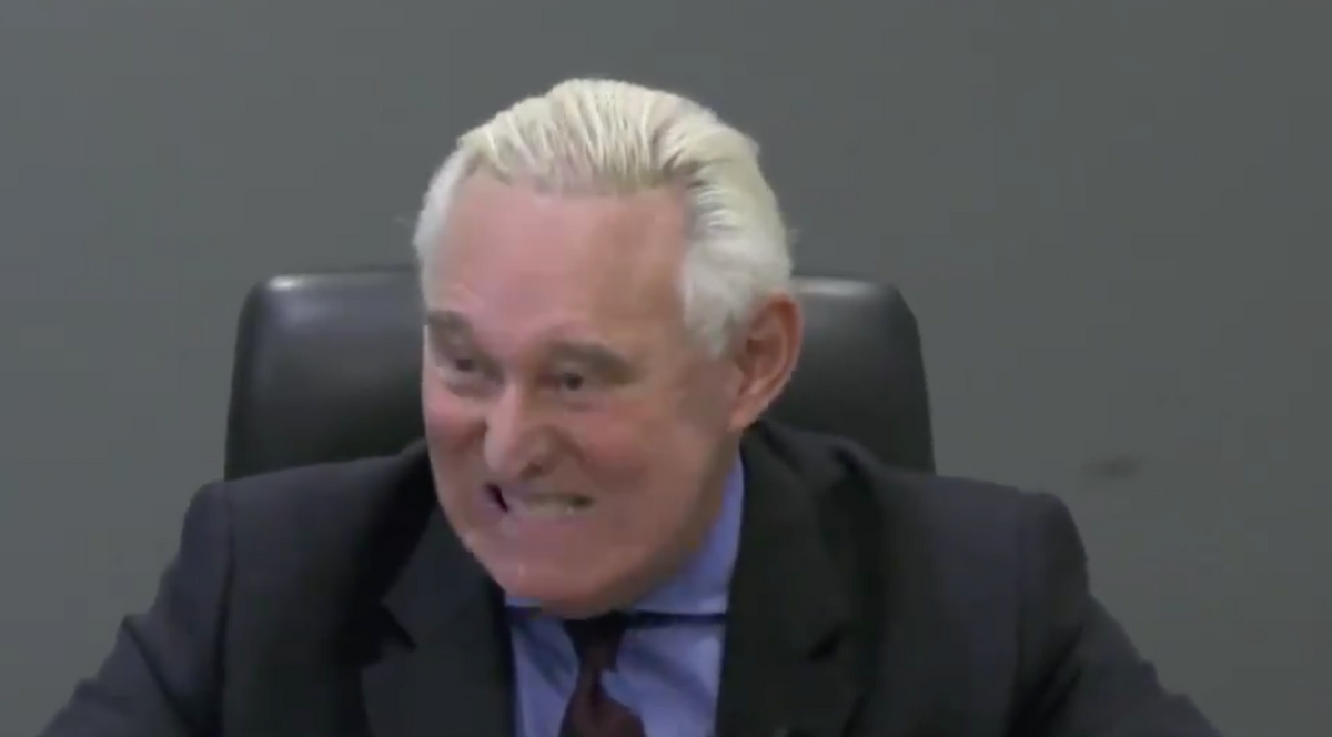 Bonkers Video of Roger Stone Scowling and Shaking Through Contentious Deposition Emerges and People Have Questions