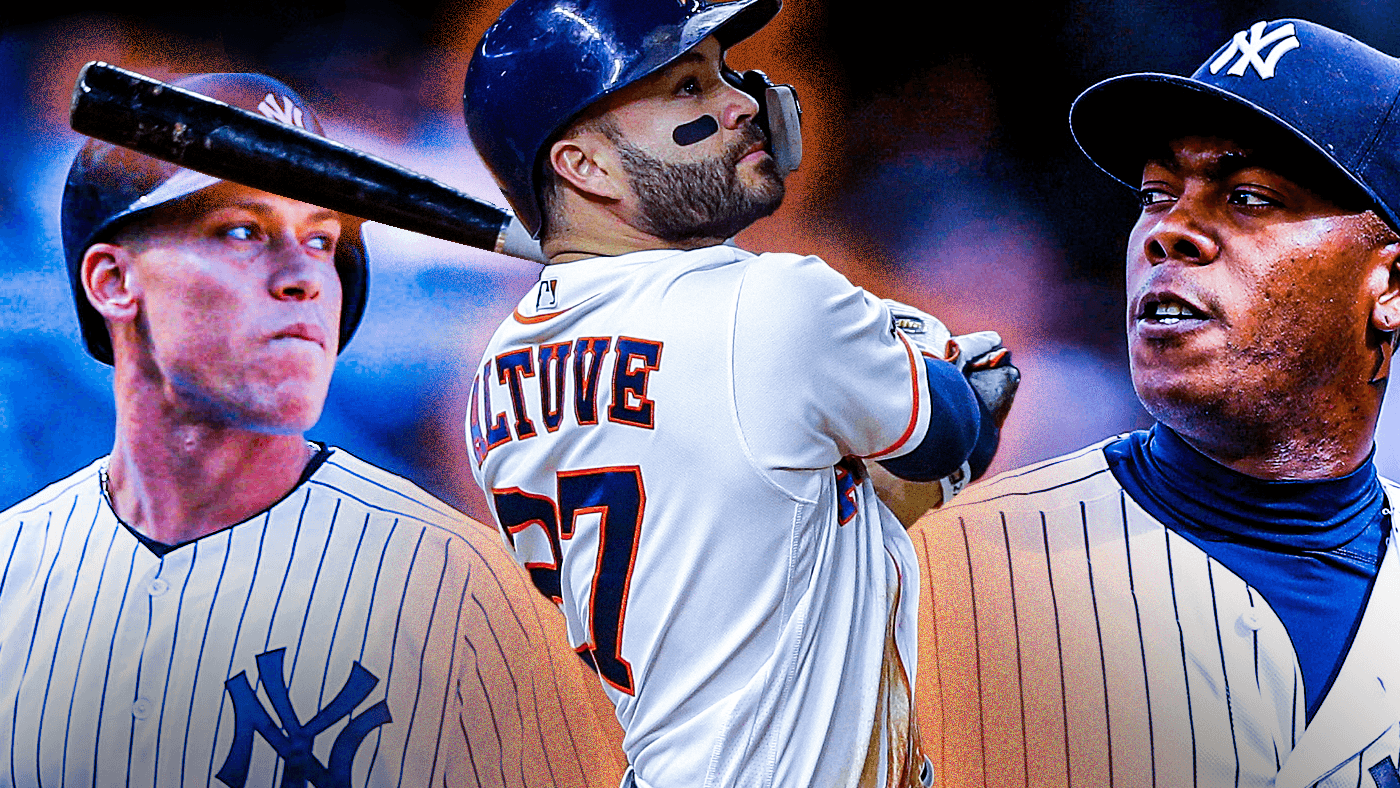 Yankees Aaron Judge Astros Jose Altuve, Aroldis Chapman