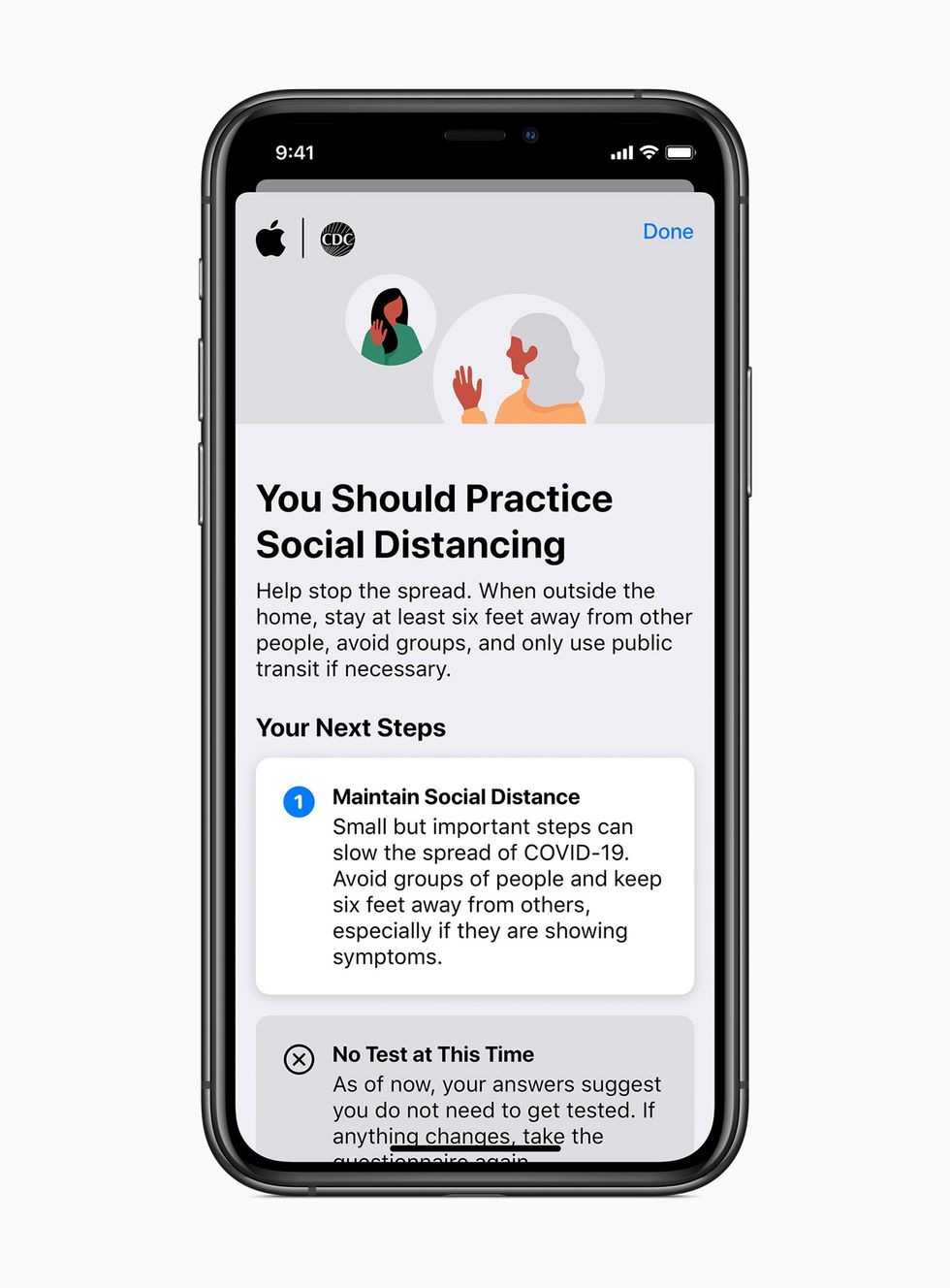 Apple screening tool on an iPhone